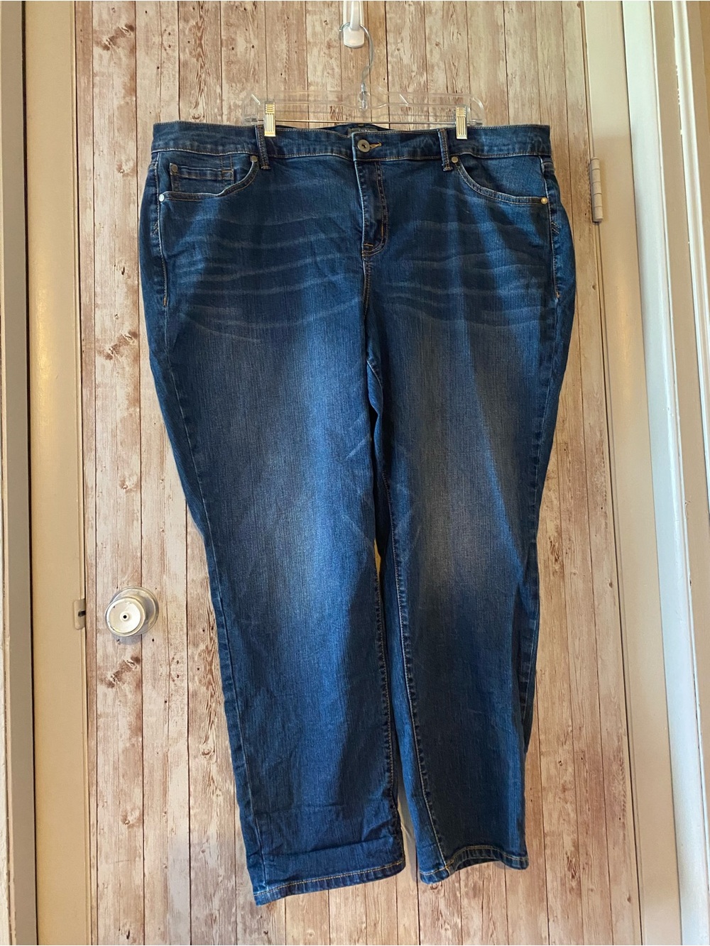 Torrid boyfriend straight jeans size 24 vintage stretch dark blue plus size